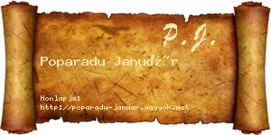 Poparadu Január névjegykártya